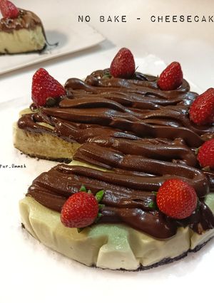 Foto resep No bake - cheesecake matcha