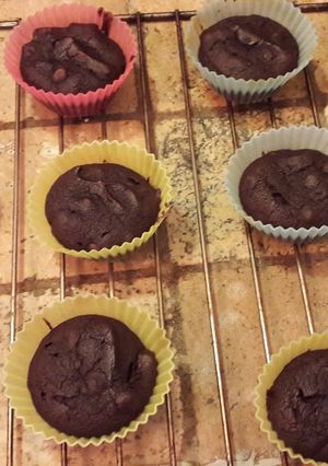 Une photo de Petits moelleux chocolat/avocat sans matière grasse