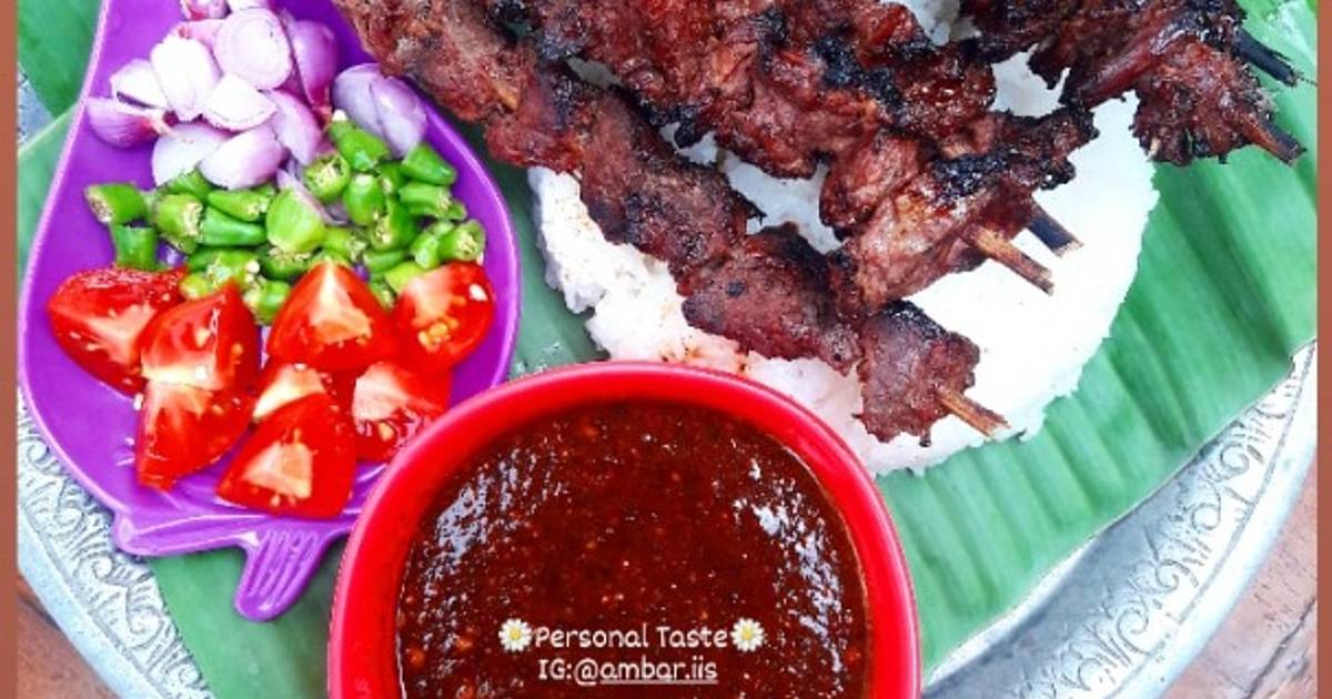 Resep Beef Satay with Peanut Sauce (Sate Sapi & Saus Kacang) oleh Chef Iis Ambar (IG ambar.iis
