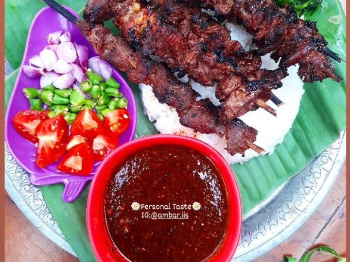 Wajib coba! Cara  buat Beef Satay with Peanut Sauce (Sate Sapi &amp;amp; Saus Kacang) yang nikmat