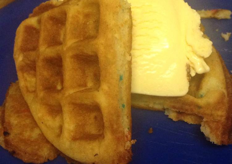 Recipe: Tasty Birthday cake waffles