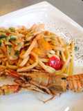 Scialatielli Freschi con Scampi e Pomodorini Gialli e Rossi