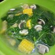 10.Sayur bayam kaldu jamur