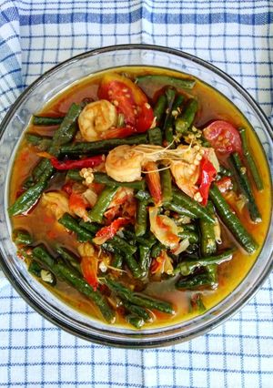 Foto resep Oseng kuah kacang panjang & udang