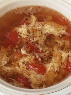 A picture of Tomato Egg Soup (Vegetarian).