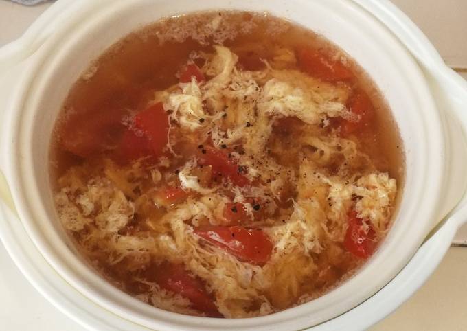รูปหลักของสูตร 西红柿鸡蛋汤ซุปไข่มะเขือเทศ(มังสวิรัติ)