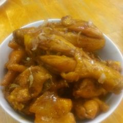 A picture of Butter chicken with sweet soy sauce.
