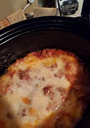 A picture of Slow Cooker Turkey and Sausage Lasagna.