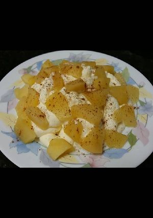 Foto principal de Postre de nata y manzana con canela