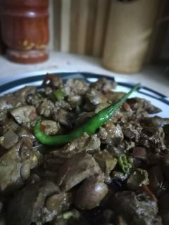 صورة لوصفة كبدة الدجاج الحاره