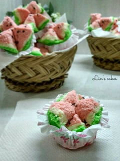 Foto resep Bolu kukus mekar motif semangka