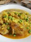 Arroz caldoso con Costillas, Morcilla y Guisantes