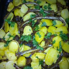 Oven roasted Mutton/ potato combo. #4WeeksChallenge A picture of Oven roasted Mutton/ potato combo. #4WeeksChallenge.