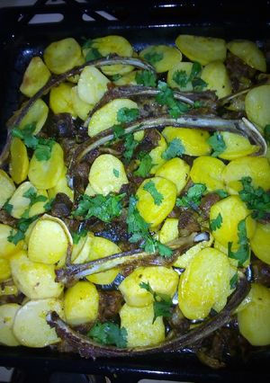 A picture of Oven roasted Mutton/ potato combo. #4WeeksChallenge.
