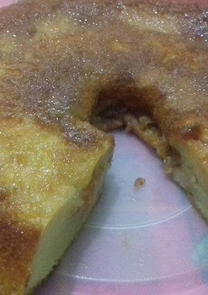Una foto de Budín de pan relleno de dulce de membrillo