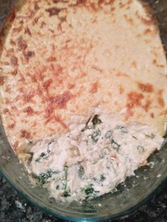 Una foto de Espinacas gratinadas