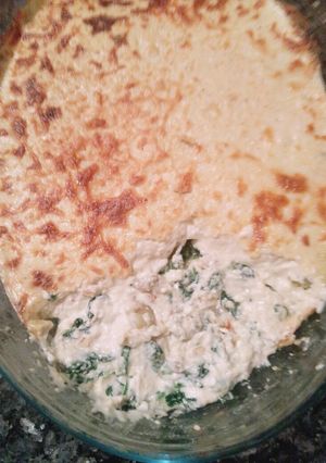 Una foto de Espinacas gratinadas