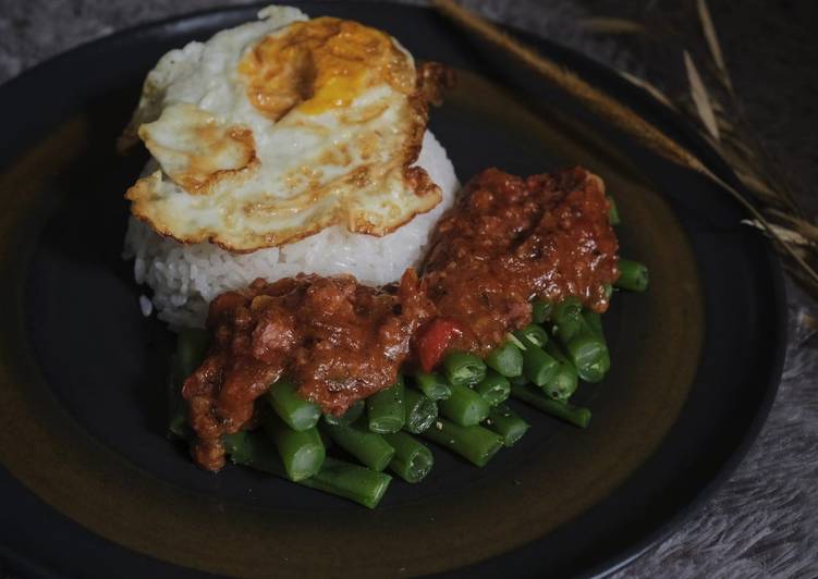 Tutorial membuat Nasi Buncis Daging from the scratch enak