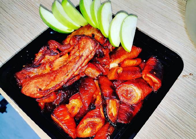 Charsiew Pork Intestine (Chitterlings) Recipe by Cloudius Kitchen - Cookpad