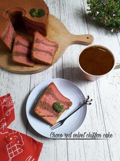Foto resep Choco red velvet chiffon cake