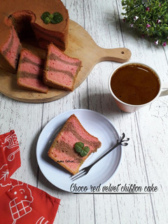 Foto resep Choco red velvet chiffon cake