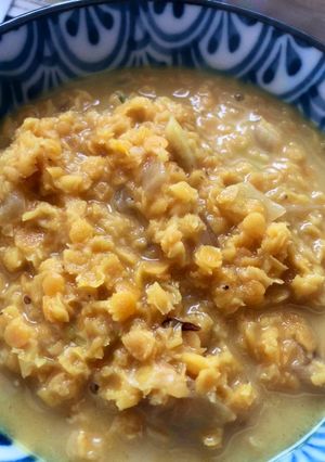 A picture of Red lentil dal - vegan.