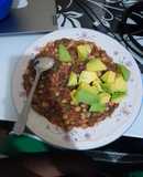 Githeri serves with Avocado