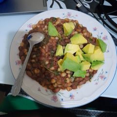 A picture of Githeri serves with Avocado.