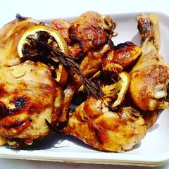 A picture of Lemon, garlic and rosemary chicken roast.