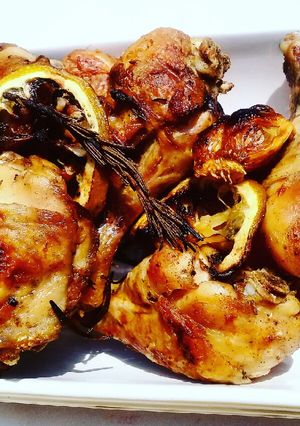 A picture of Lemon, garlic and rosemary chicken roast.