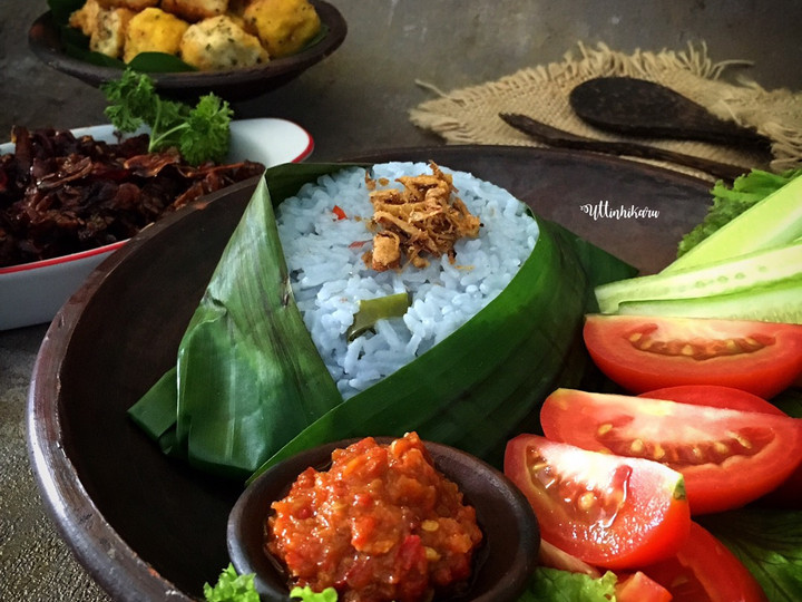 Resep 264. Nasi Liwet Ungu Telang #ComboAnjangsana_KhasSunda yang Enak