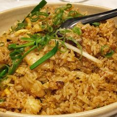A picture of BBQ Pork and Prawn Fried Rice.