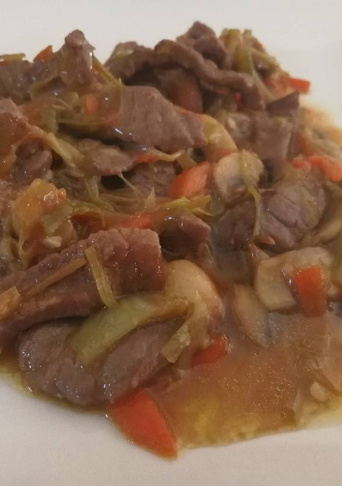 Una foto de Ternera con salsa de ostras