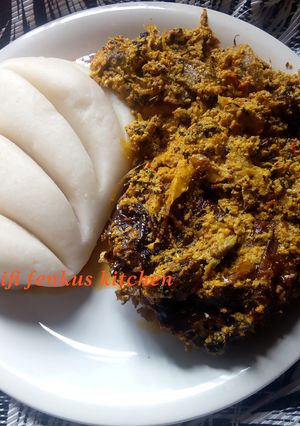 A picture of Egusi soup the Igarra way.
