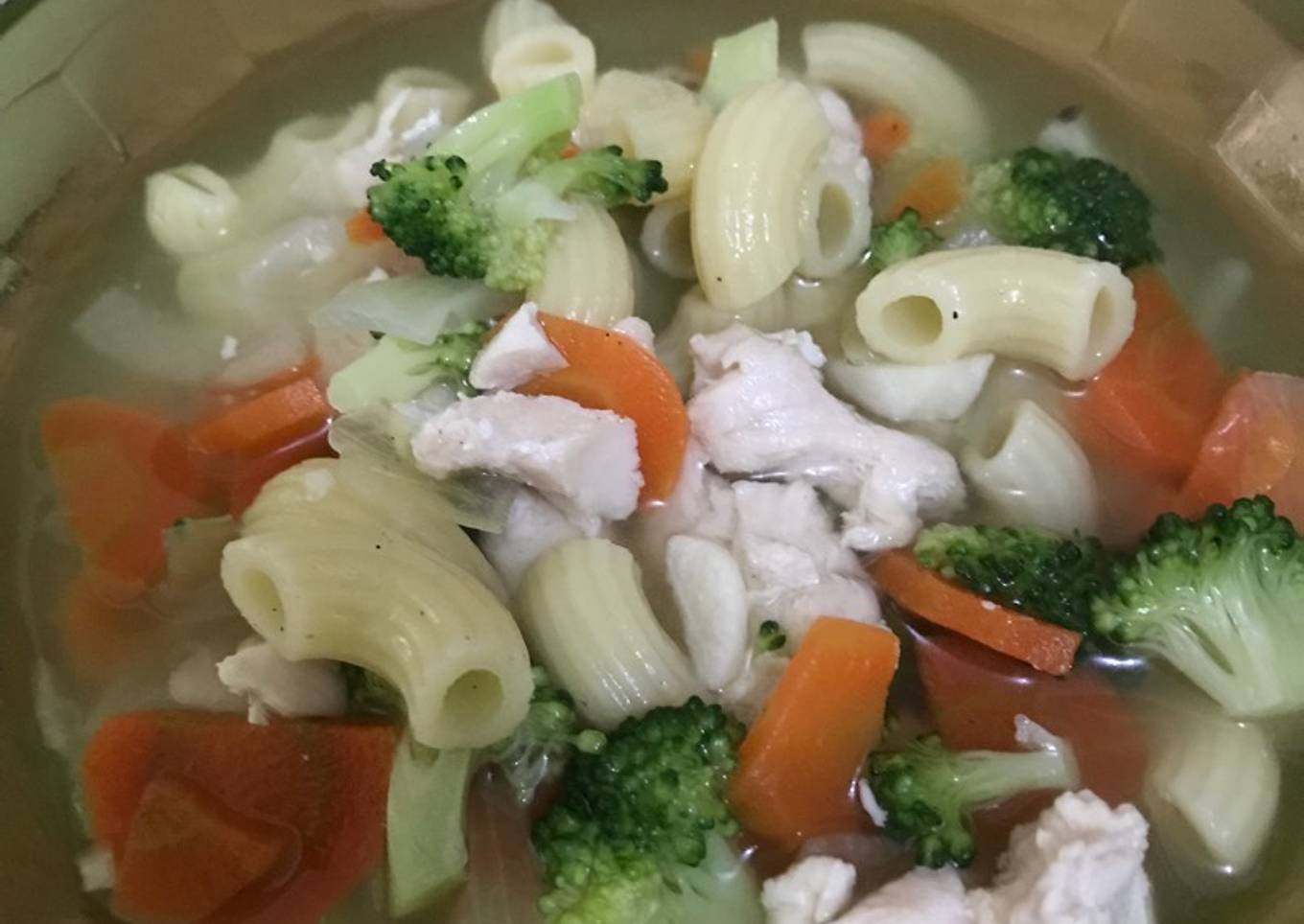 Mpasi 18 bulan sup ayam wortel brokoli mac