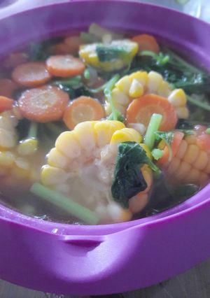 Foto resep Sup jagung wortel n bayam hijau #serba15ribu