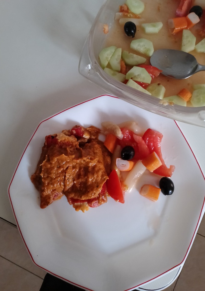 Una foto de Pimientos del piquillo rellenos de pollo