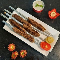 Quick and easy grilled beef seekh kebab A picture of Quick and easy grilled beef seekh kebab.