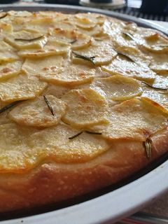 A picture of Potato and Rosemary Focaccia with Sourdough Starter.