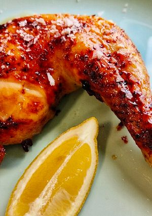 Una foto de Pollo a la miel y limón en freidora de aire