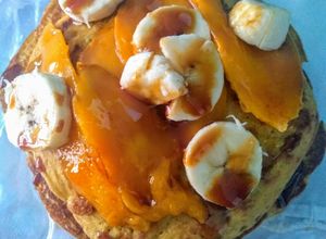 Una foto de Hot cakes de mango🥞
