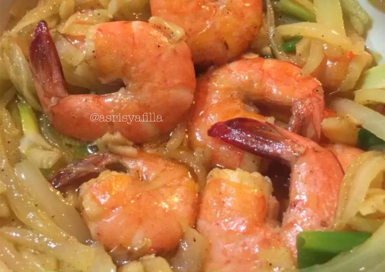Resep Udang goreng mentega Anti Gagal