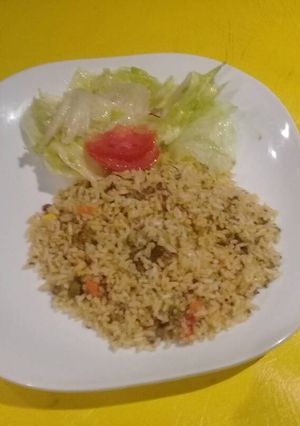 A picture of Mince meat rice.