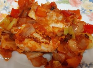 Foto principal de Cogote de merluza con hortalizas, sabor Cookpad