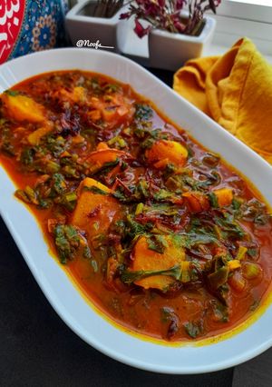 Foto resep Aloo Palak/Spinach&Potato Stew (Sayur Bayam Kentang ala India)