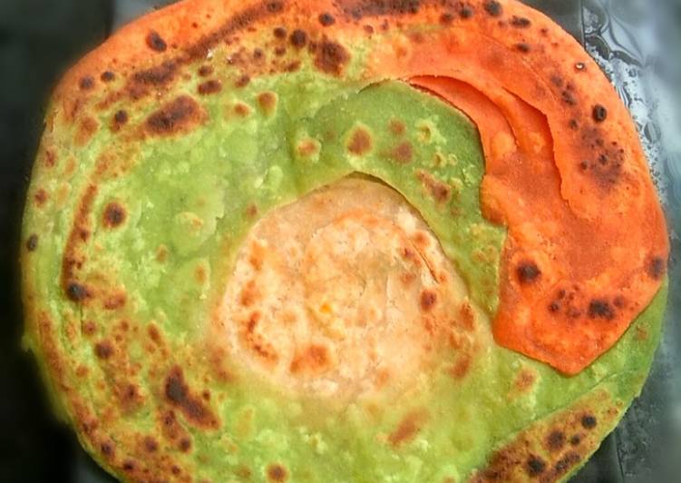 Recipe of Super Quick Homemade Colourful paratha