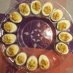 A picture of Grandma’s Deviled Eggs.