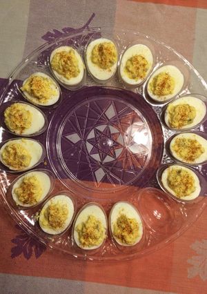 A picture of Grandma’s Deviled Eggs.