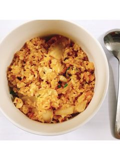 Hình của món Cơm rang kim chi.