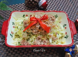 Hình của món Bắp cải xào thịt xay.